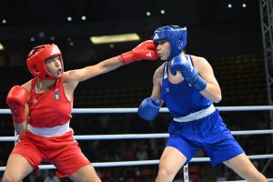 gemini melissa ita in red and manikon baison tha in blue competes in the boxing road to parisnd world qualification tournament in bangkok tha in the women s 75kg event on june024. gemini melissa ita in red and manikon baison tha in blue competes in the boxing road to parisnd world qualification tournament in bangkok tha in the women s 75kg event on june024.