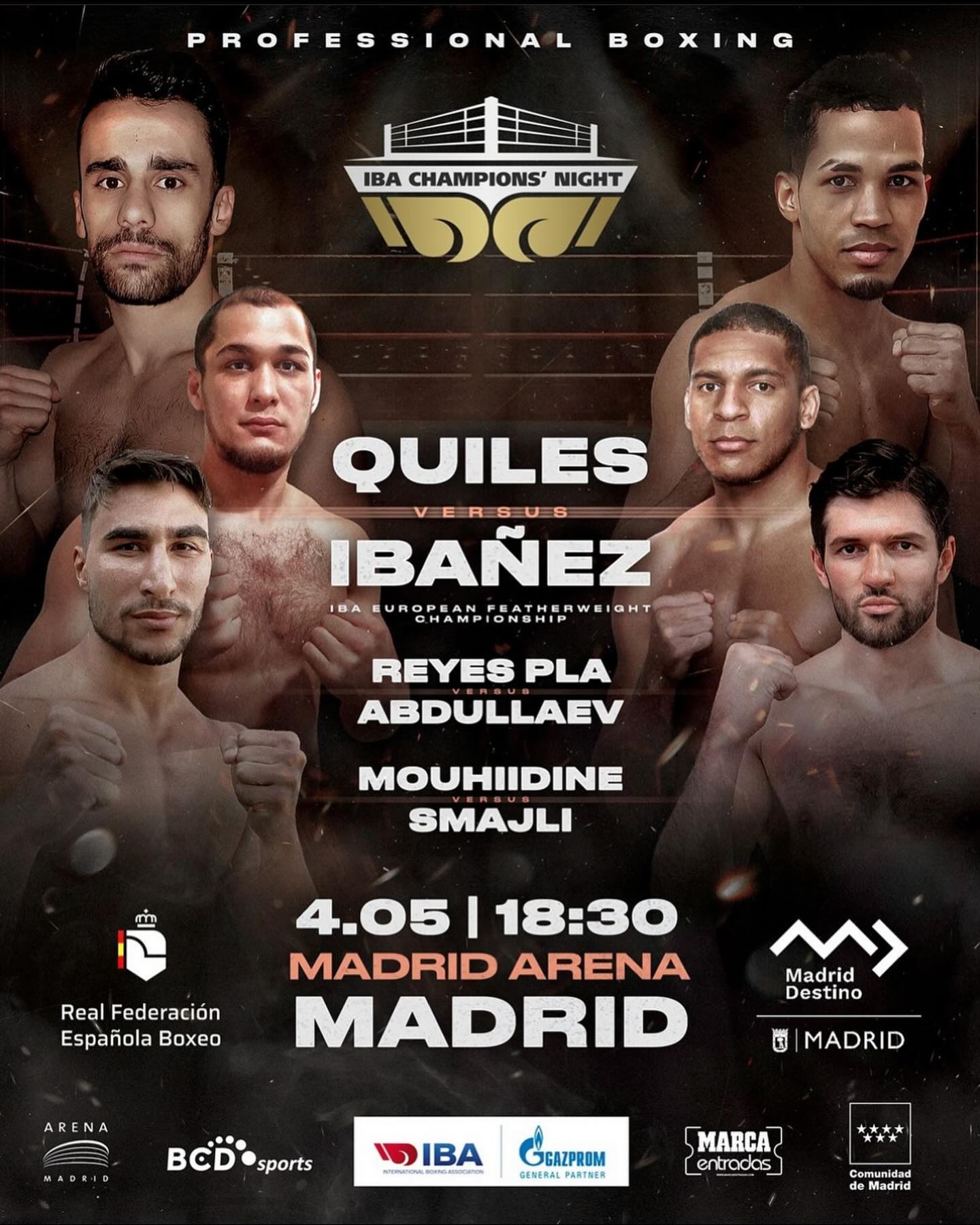 Il prossimo 4 Maggio a Madrid IBA CHAMPIONS' NIGHT CON ABBES MOUHIIDINE SUL RING 