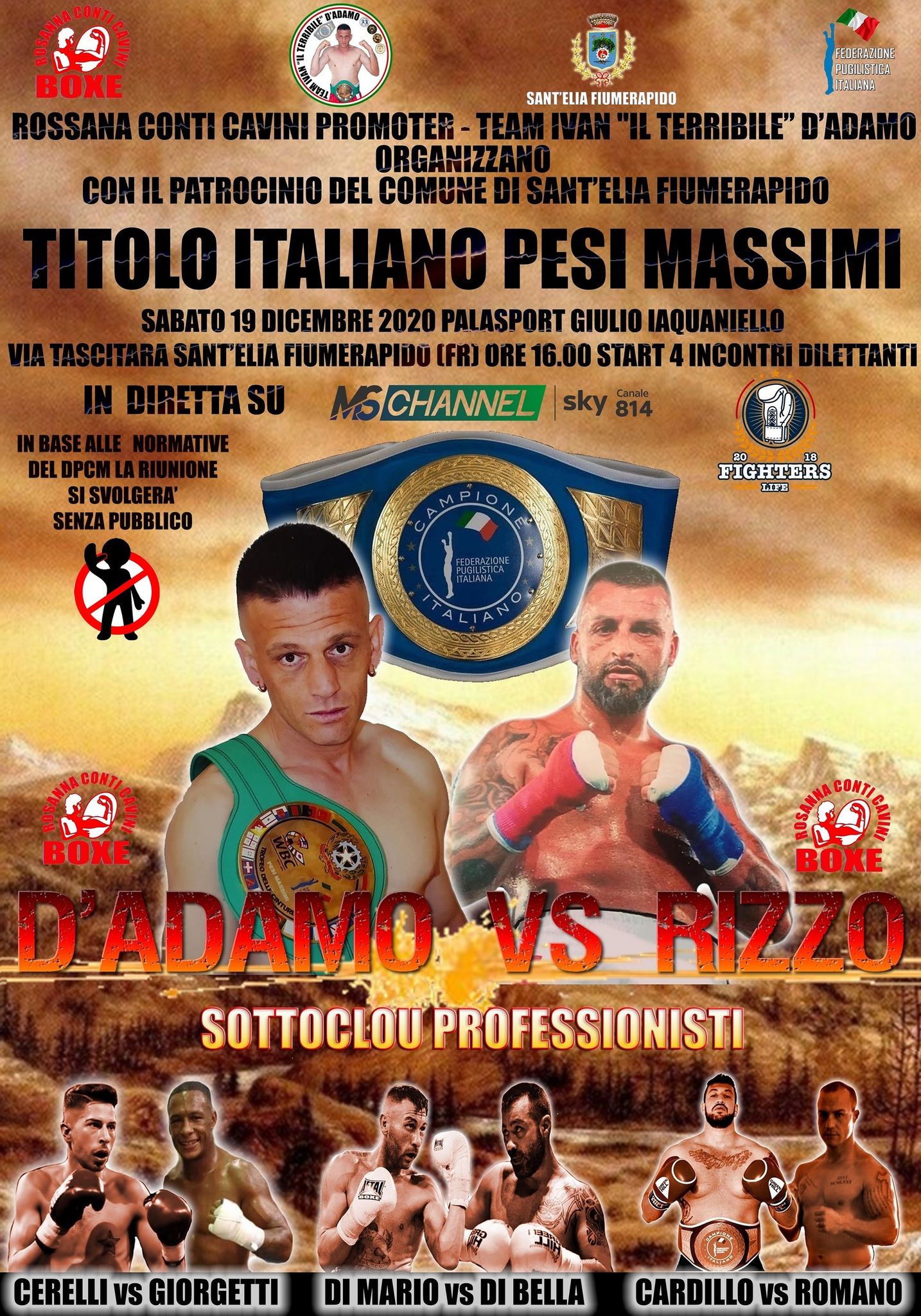 Il 19 Dicembre a Cassino D'Adamo vs Rizzo per il Titolo Italiano Massimi - Official Poster 