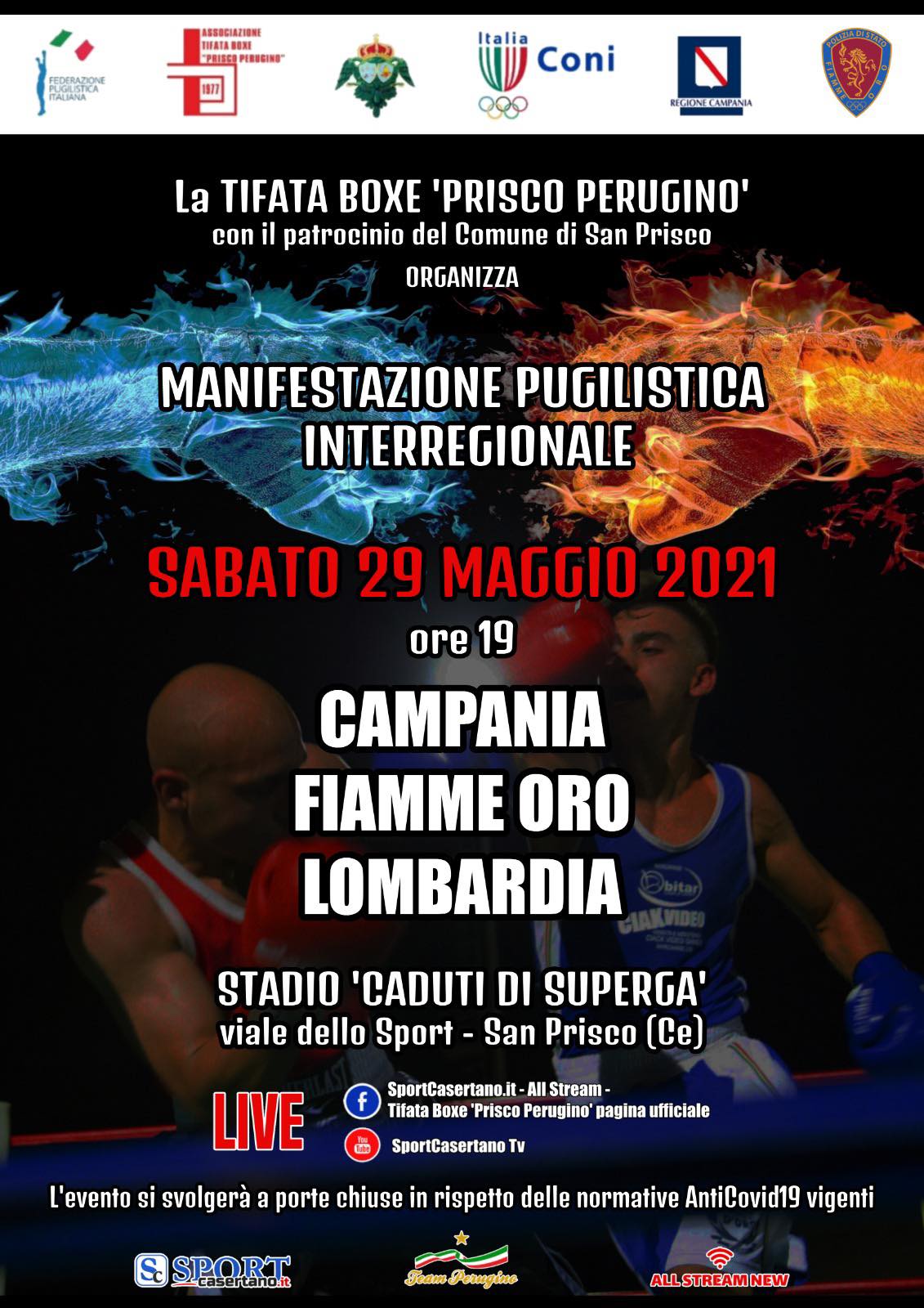 Il 29 Maggio a San Prisco Riunione Interregionale Campania-Lombardia-GS FiammeOro