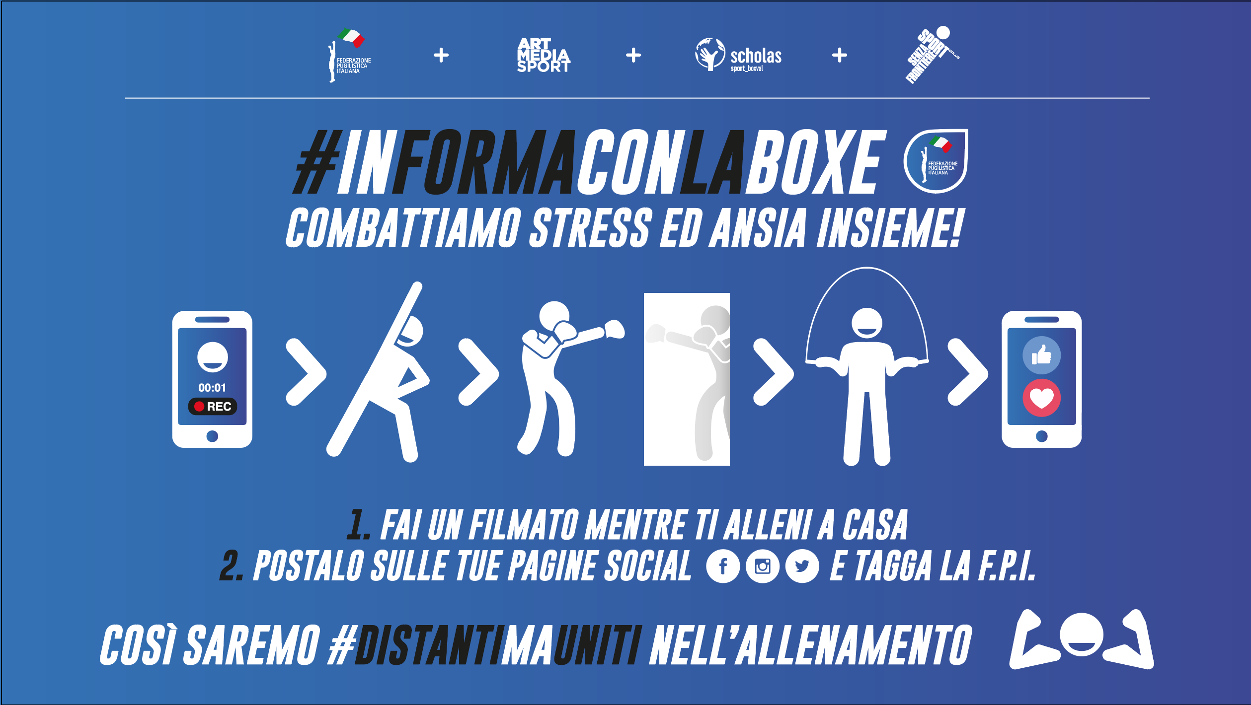 Restiamo a casa con #InFormaConLaBoxe   La campagna social della FPI che rilancia il pugilato in rete