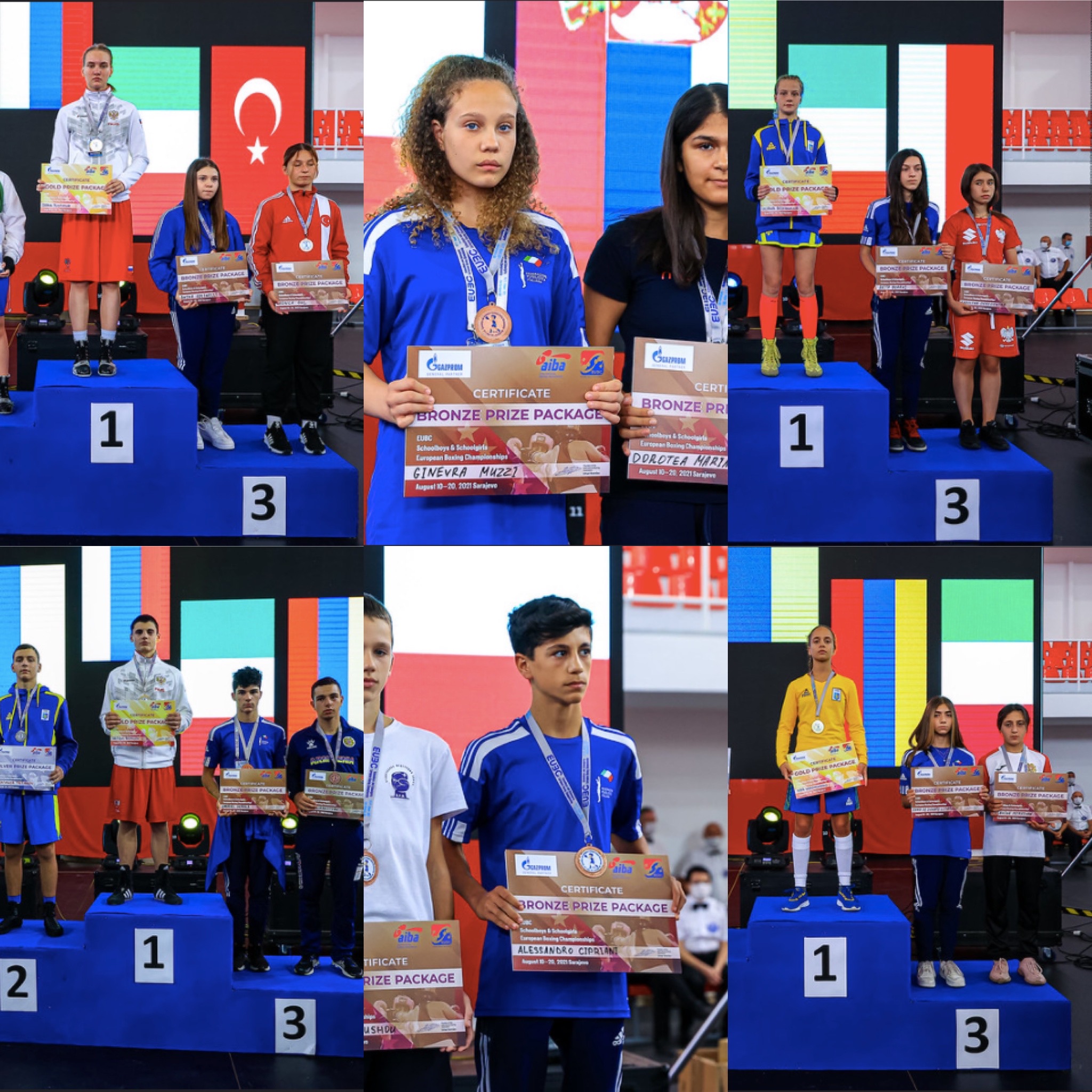 Europei SchoolBoy-Girl Sarajevo 2021 - 6 MEDAGLIE DI BRONZO PER l'ITALIA BOXING TEAM