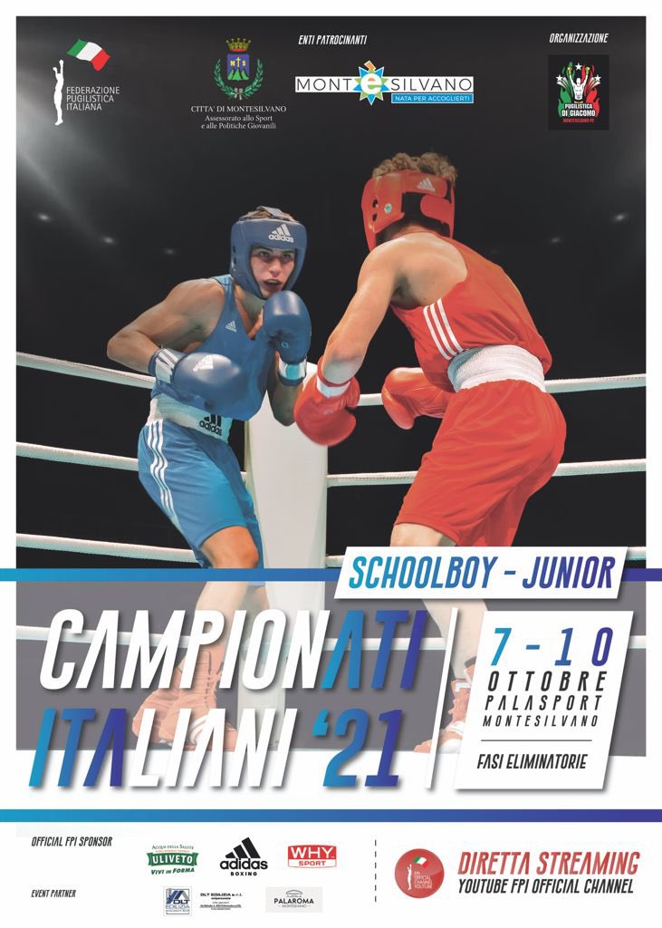 Dal 7 al 10 ottobre a Monteslvano le Fasi eliminatorie dei Campionati Italiani Schoolboy-Junior 2021 