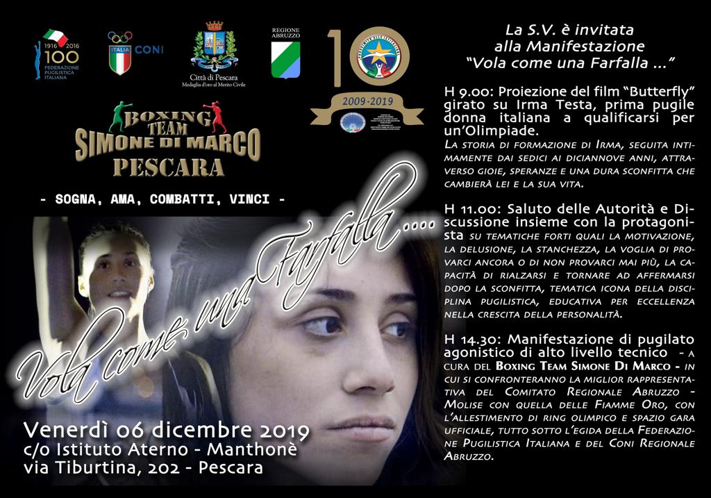 Il 6 dicembre a Pescara si parte con la proiezione di "The Butterfly" e si finisce con una bella riunione AOB 