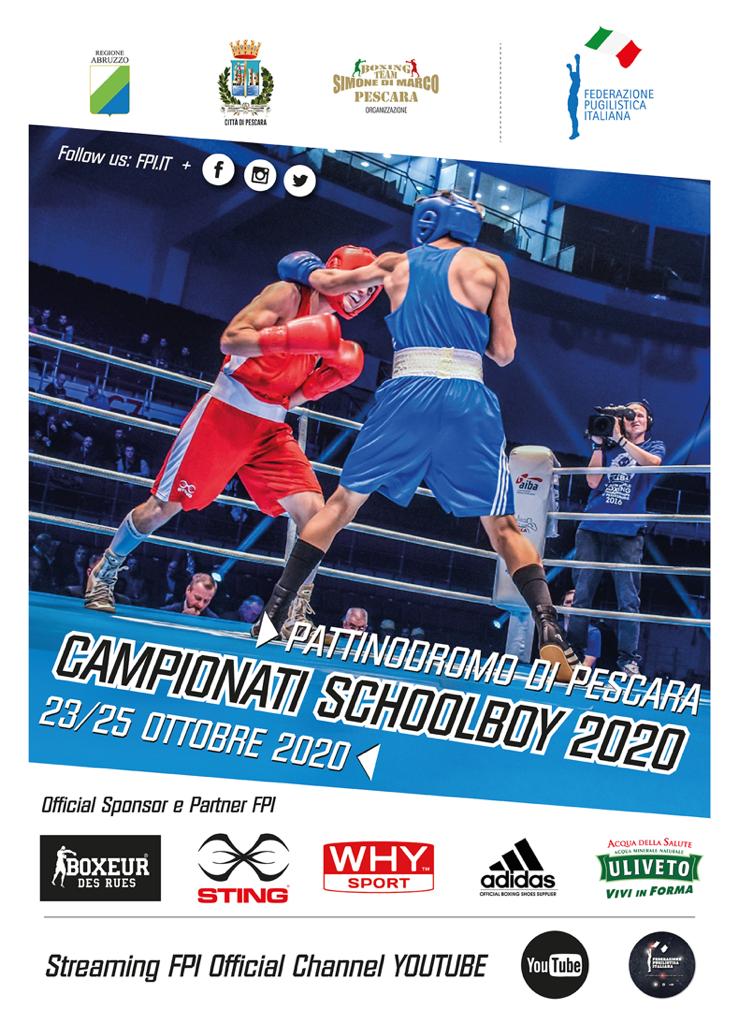 A Pescara dal 23 al 25 ottobre le Fasi Finali dei Campionati Italiani Schoolboy 2020 - INFO LIVESTREAMING 