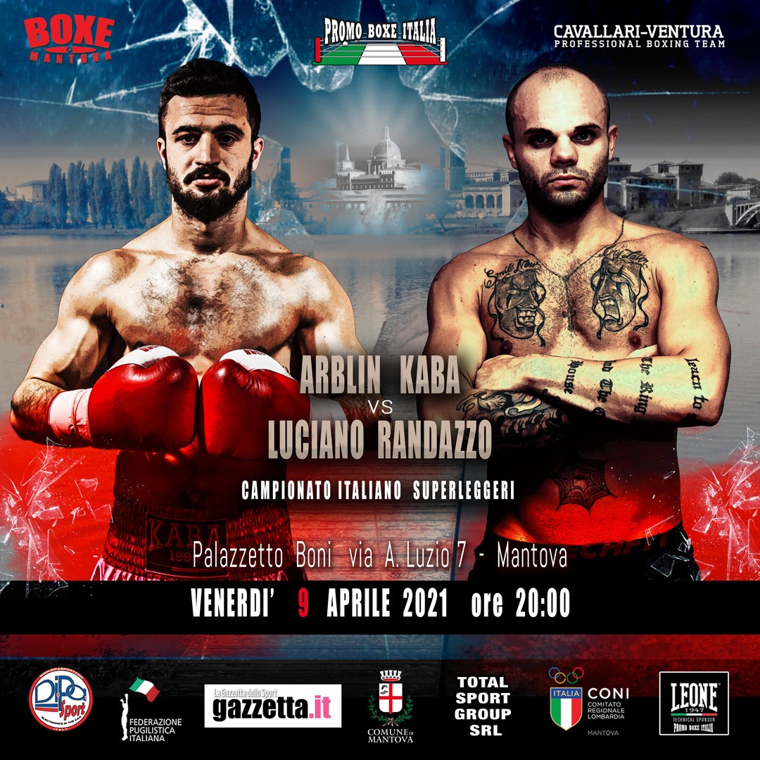 Il 9 Aprile a Mantova Kaba vs Randazzo per il Titolo Italiano SuperLeggeri - Diretta Live su FPIOfficialChannel e Gazzetta.it 