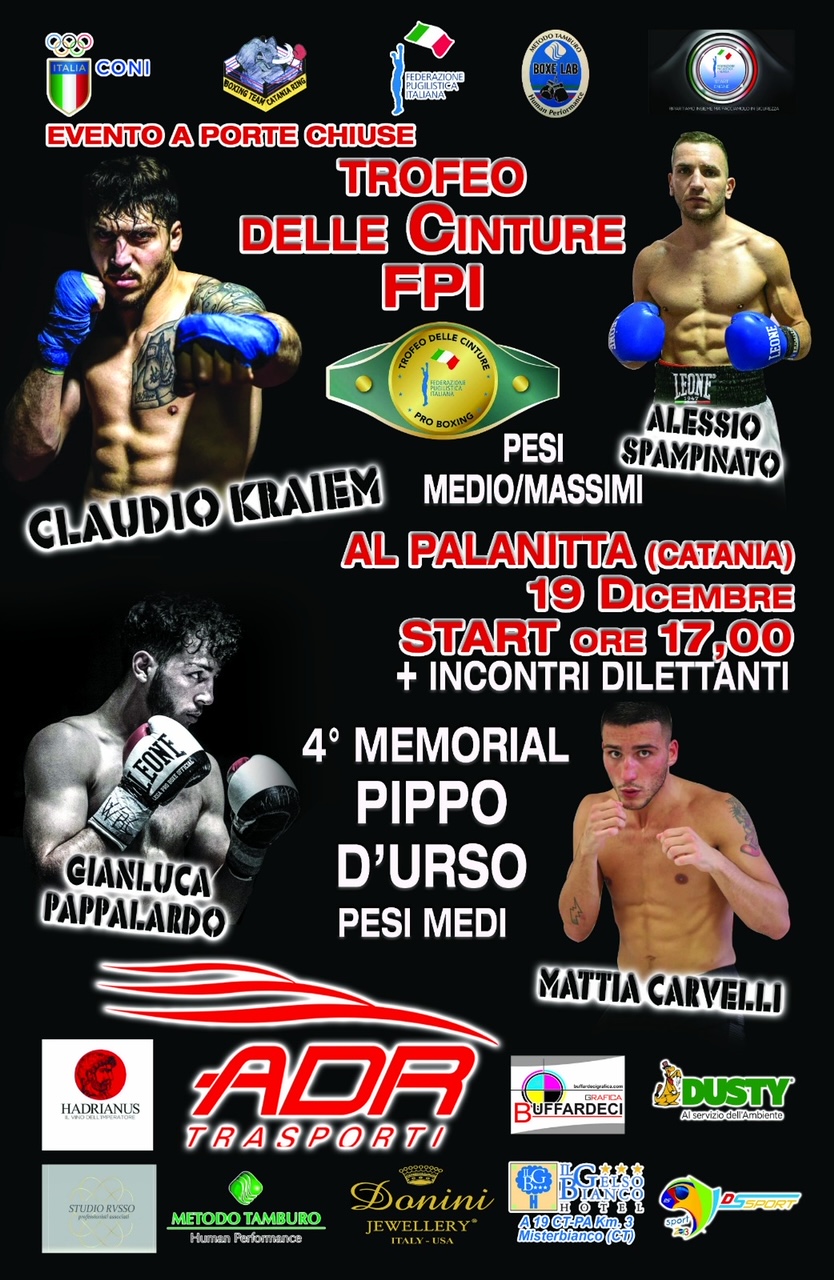 Il 19 dicembre grande serata di Boxe Pro al PalaNitta di Catania 