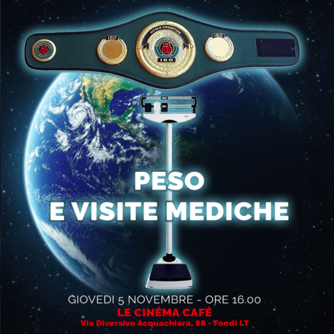 Giovedì 5 novembre la Cerimonia del Peso del Titolo Mondiale IBO Superpiuma Magnesi vs Kinigamazi 