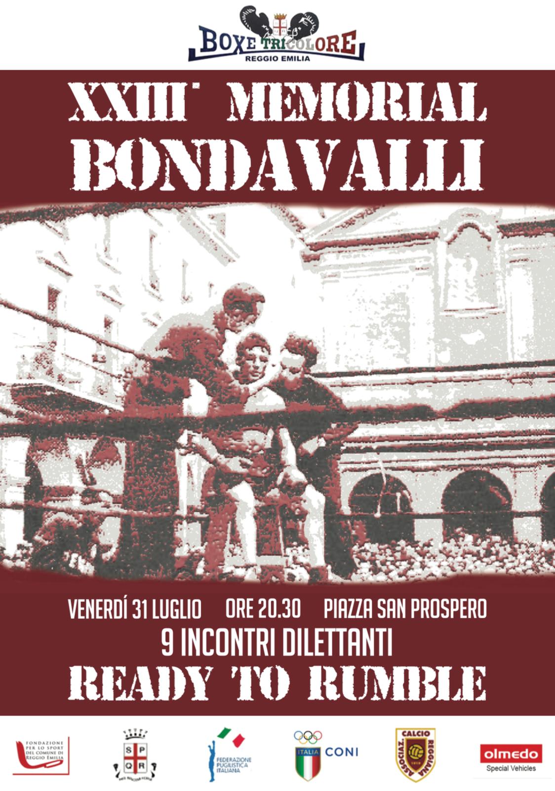 Il 31 Luglio a Reggio Emilia la XXIII Edizione del Memorial Bondavalli