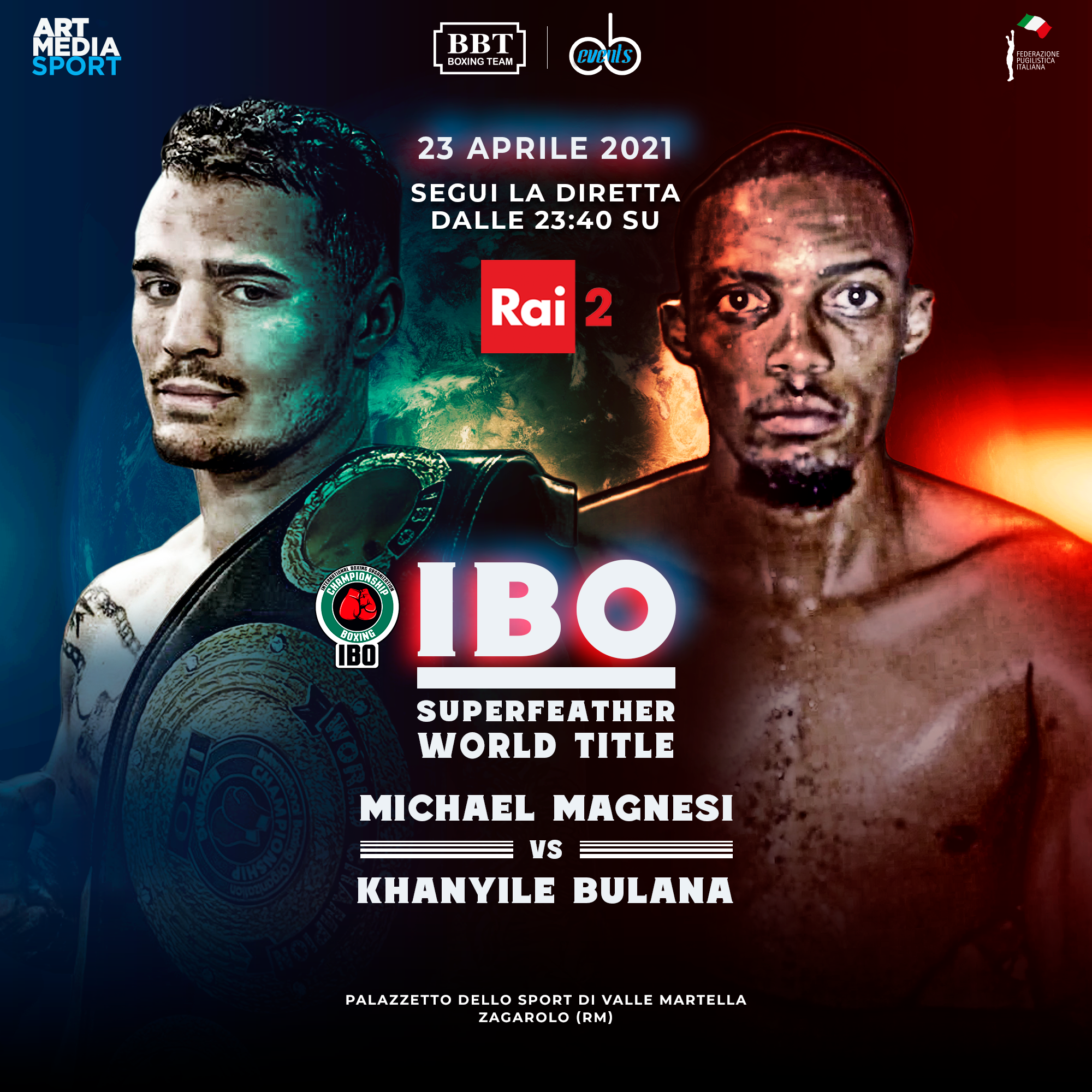 La Grande Boxe PRO torna dopo dodici anni su Rai 2 con il Mondiale IBO Magnesi vs Bulana