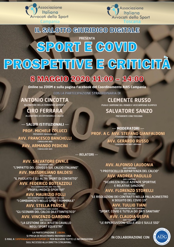 L'8 Maggio Webinar AIAS CAMPANIA su Sport e COVID: Clemente Russo tra gli ospiti 