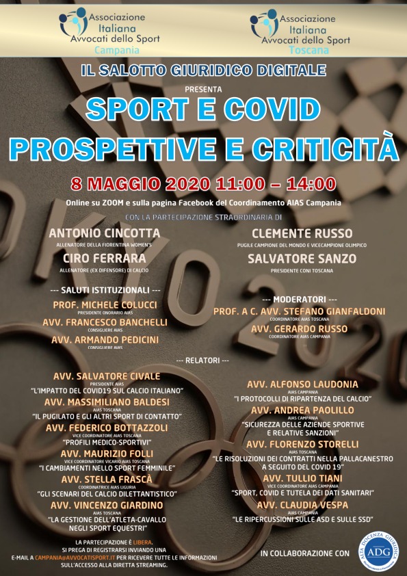 L'8 Maggio Webinar AIAS CAMPANIA su Sport e COVID: Clemente Russo tra gli ospiti 