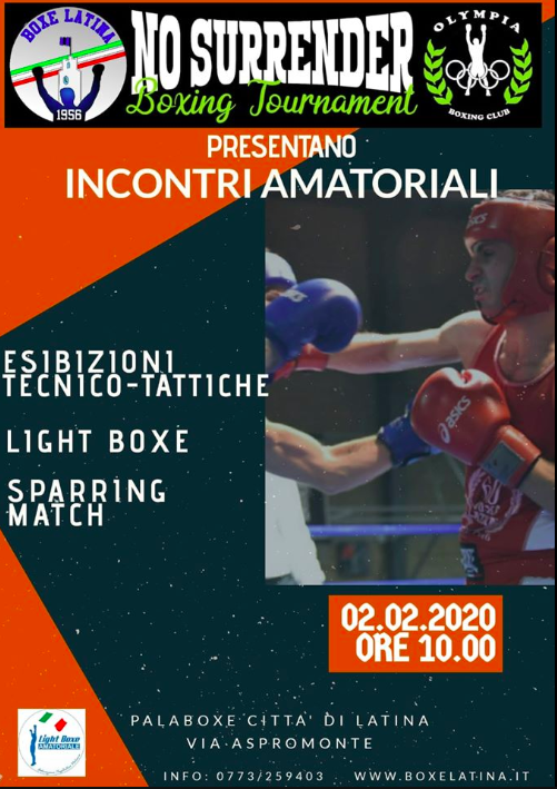 Domenica 2 febbraio gran giornata di Boxe  Amatoriale a Latina 