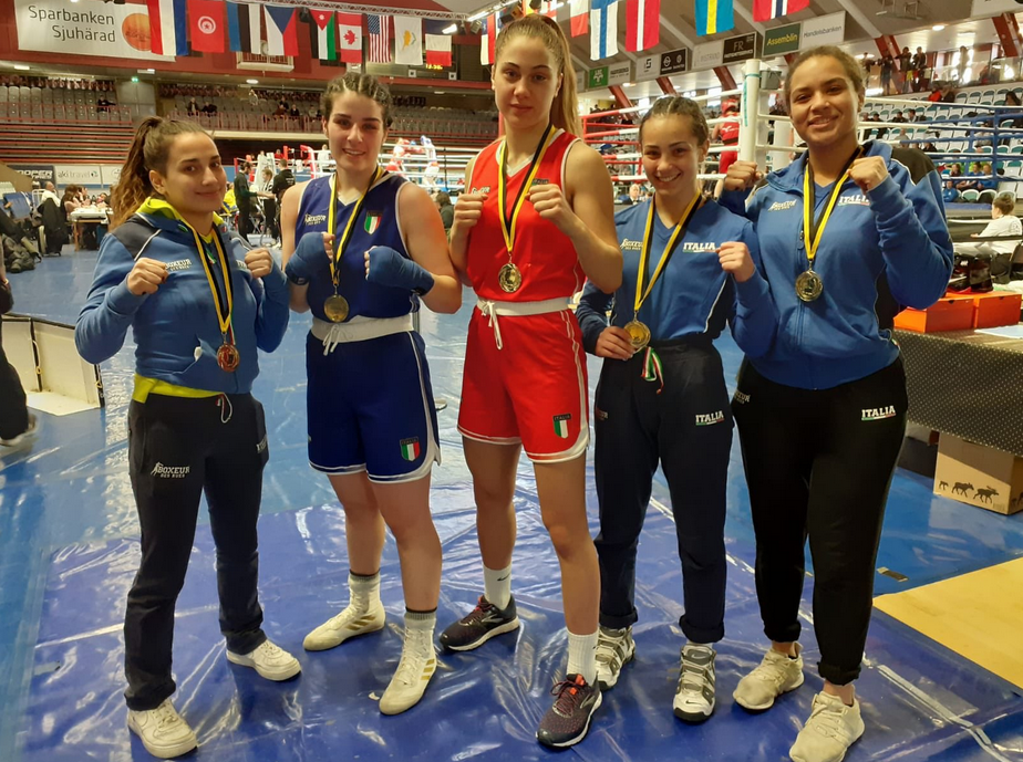 Torneo Int. Golden Girl - Boras (SVEZIA) - 5 Ori per le Azzurre  #Itaboxing