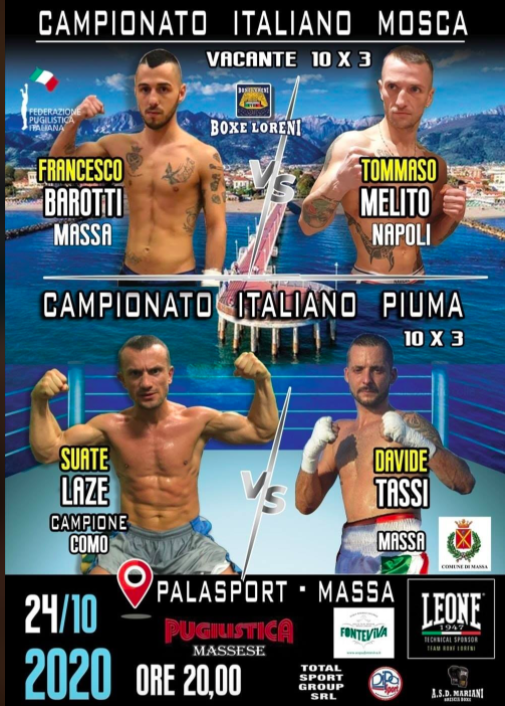 A Massa il 24 ottobre grande evento Boxe Loreni con due titoli in Palio - Locandina Ufficiale 