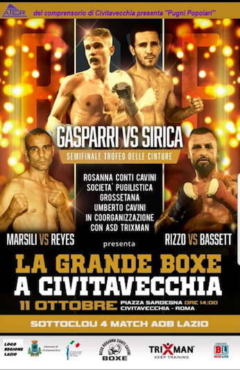 L'11 ottobre grande Boxe a Civitavecchia con Emiliano Marsili sul ring 