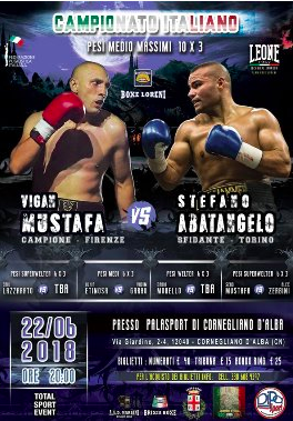 Il 22 giugno ad Alba Mustafa vs Abatangelo per il Titolo Italiano Mediomassimi - GRANDE SOTTOCLOU e INFOTICKET #ProBoxing