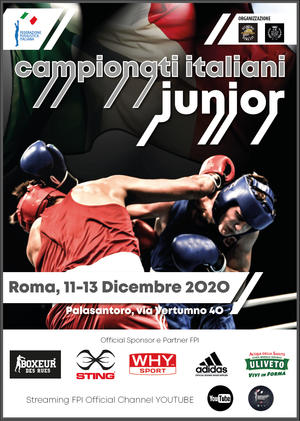 Campionati Italiani Junior Maschili ROMA 11-13 Dicembre - INFOLIVESTREAMING + POSTER UFFICIALE 