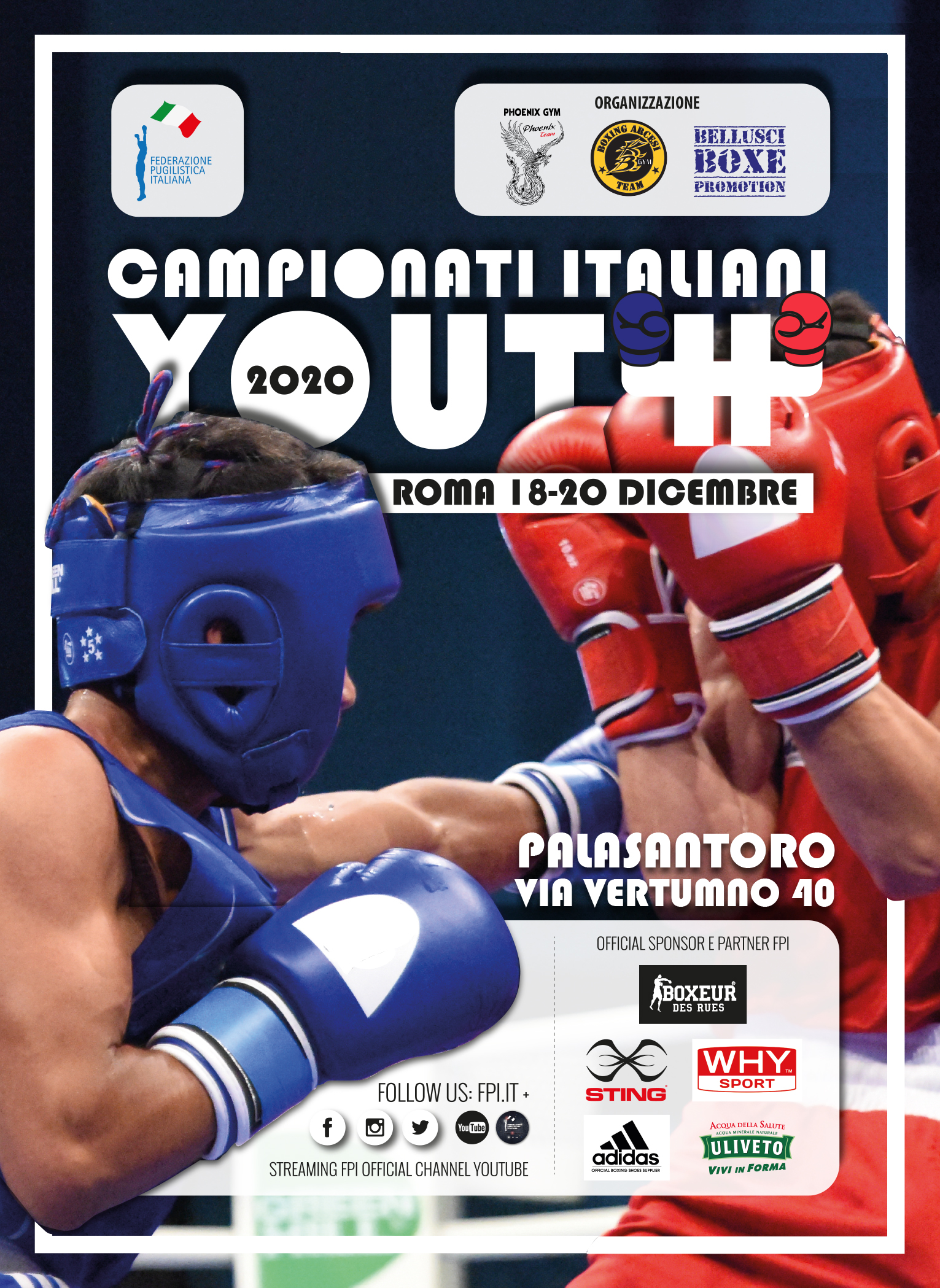 A Roma dal 18 al 20 Dicembre i Campionati Italiani Youth 2020 - INFO LIVESTREAMING + POSTER UFFICIALE 