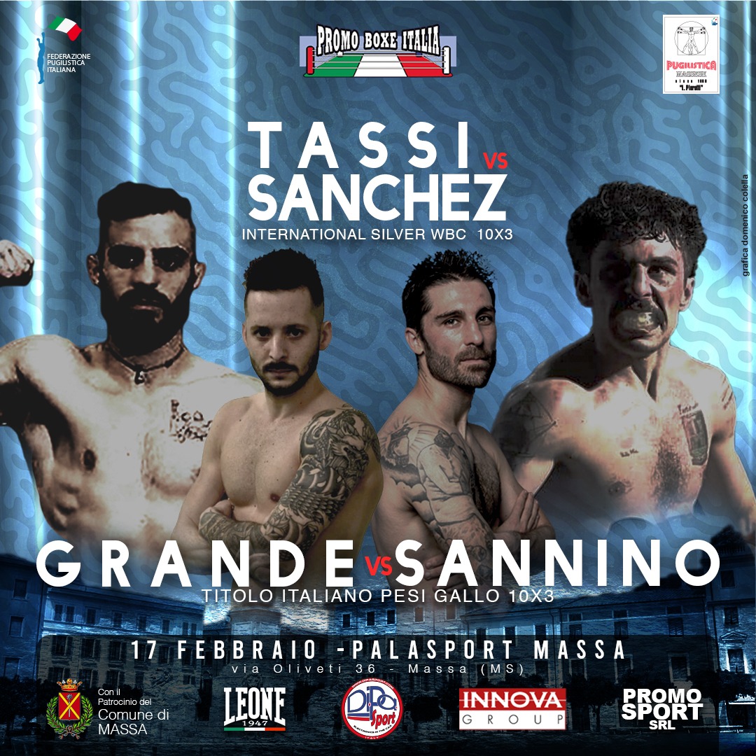 Il 17 febbraio 2023 a Massa Serata Promo Boxe Italia con due Titoli in Palio 