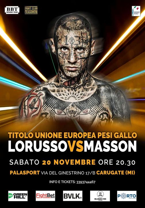 Spostata al 20/11 a Carugate la Sifda per il Titolo Ue Gallo Lo Russo vs Masson: 