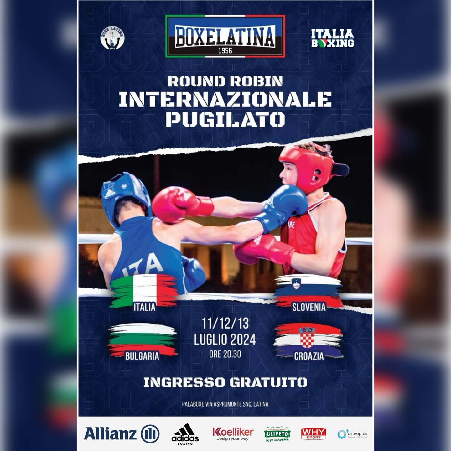 L'11, 12 e 13 Luglio a Latina Torneo Round Robin Schoolboy tra Italia, Slovenia, Bulgaria e Croazia 