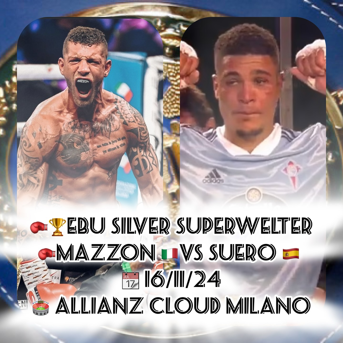 Il 16 novembre a Milano Mazzon vs Suero per l'EBU Silver Superwelter 