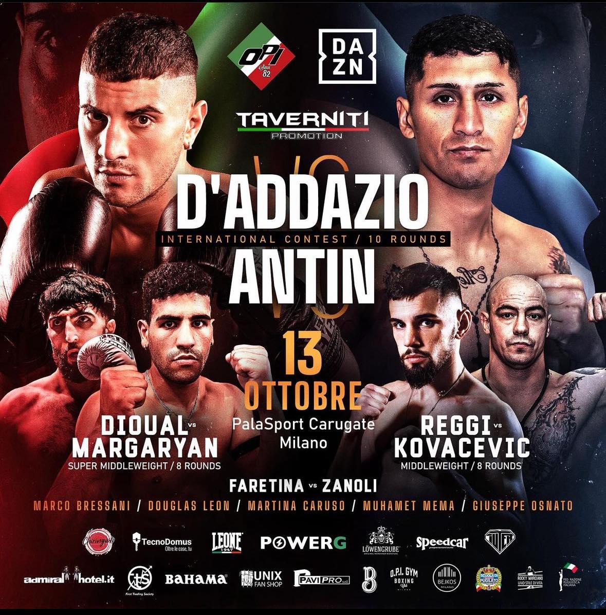 Il 13 ottobre a Carugate grande serata di Boxe OPI 82 in diretta su DAZN 