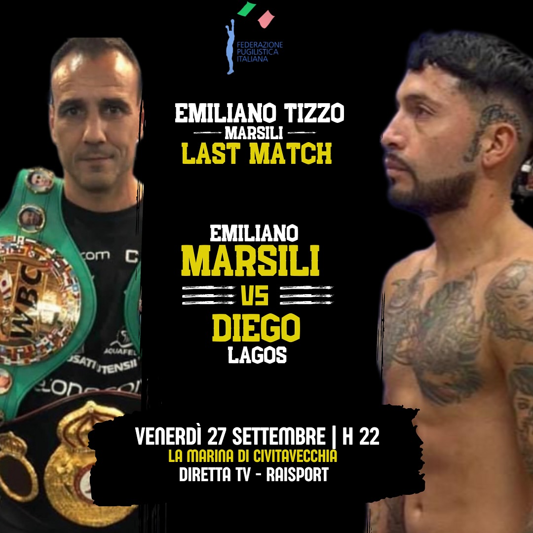 Il prossimo 27 settembre a Civitavecchia L'ULTIMO MATCH  di Emiliano Tizzo Marsili - DIRETTA RAISPORT