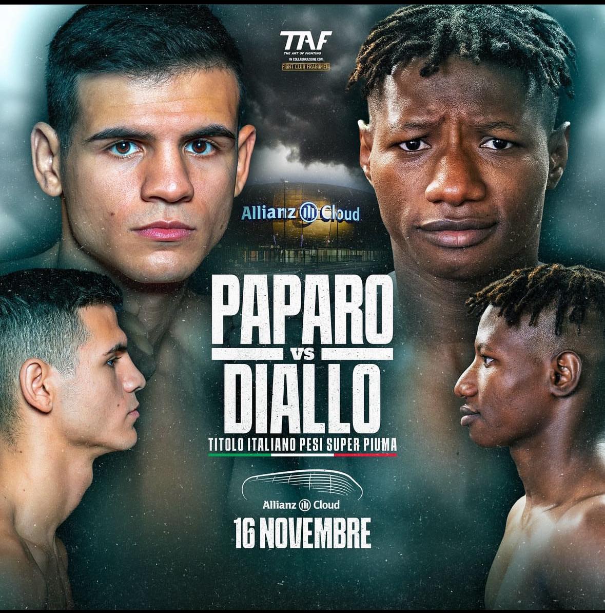  Titolo Italiano Superpiuma: Il 16 Novembre a Milano il match tra Paparo e Diallo 