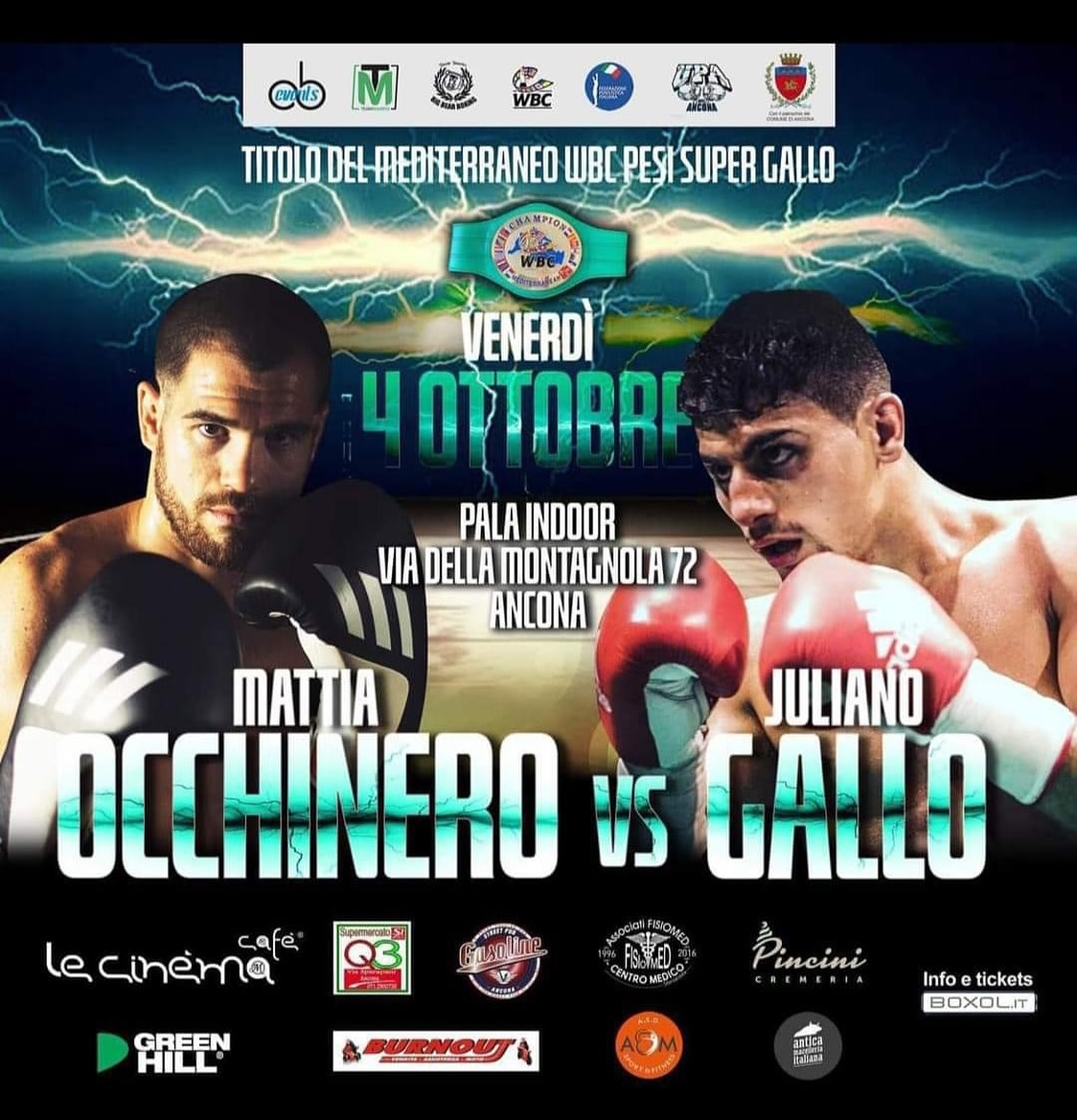 10 Giorni alla sfida Occhinero vs Gallo per il WBC Mediterraneo dei Supergallo 