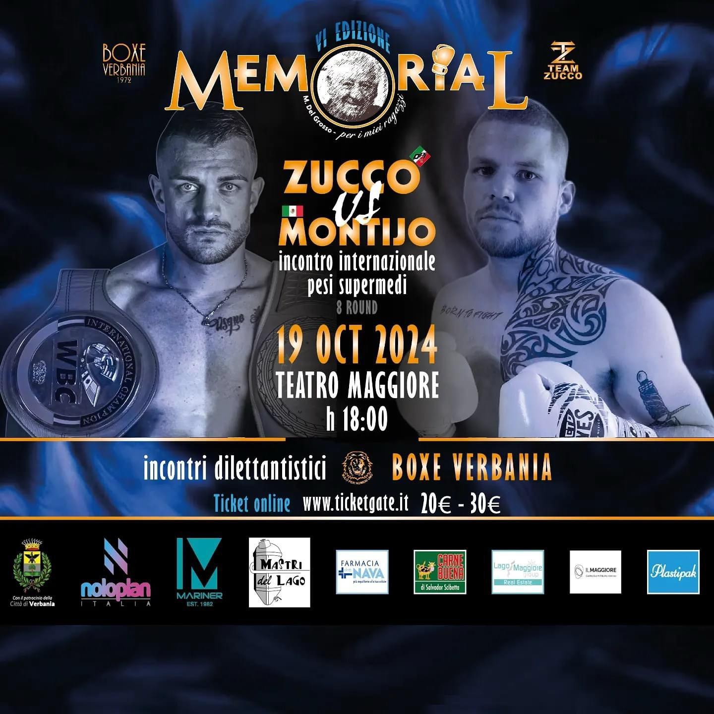 Il prossimo 19 ottobre a Verbania il ritorno sul ring di Ivan Zucco 