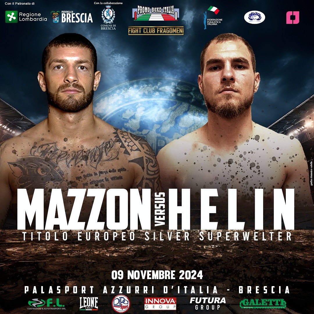 TITOLO EBU SILVER SUPERWELTER: IL PROSSIMO 9 NOVEMBRE A BRESCIA MAZZON VS HELIN