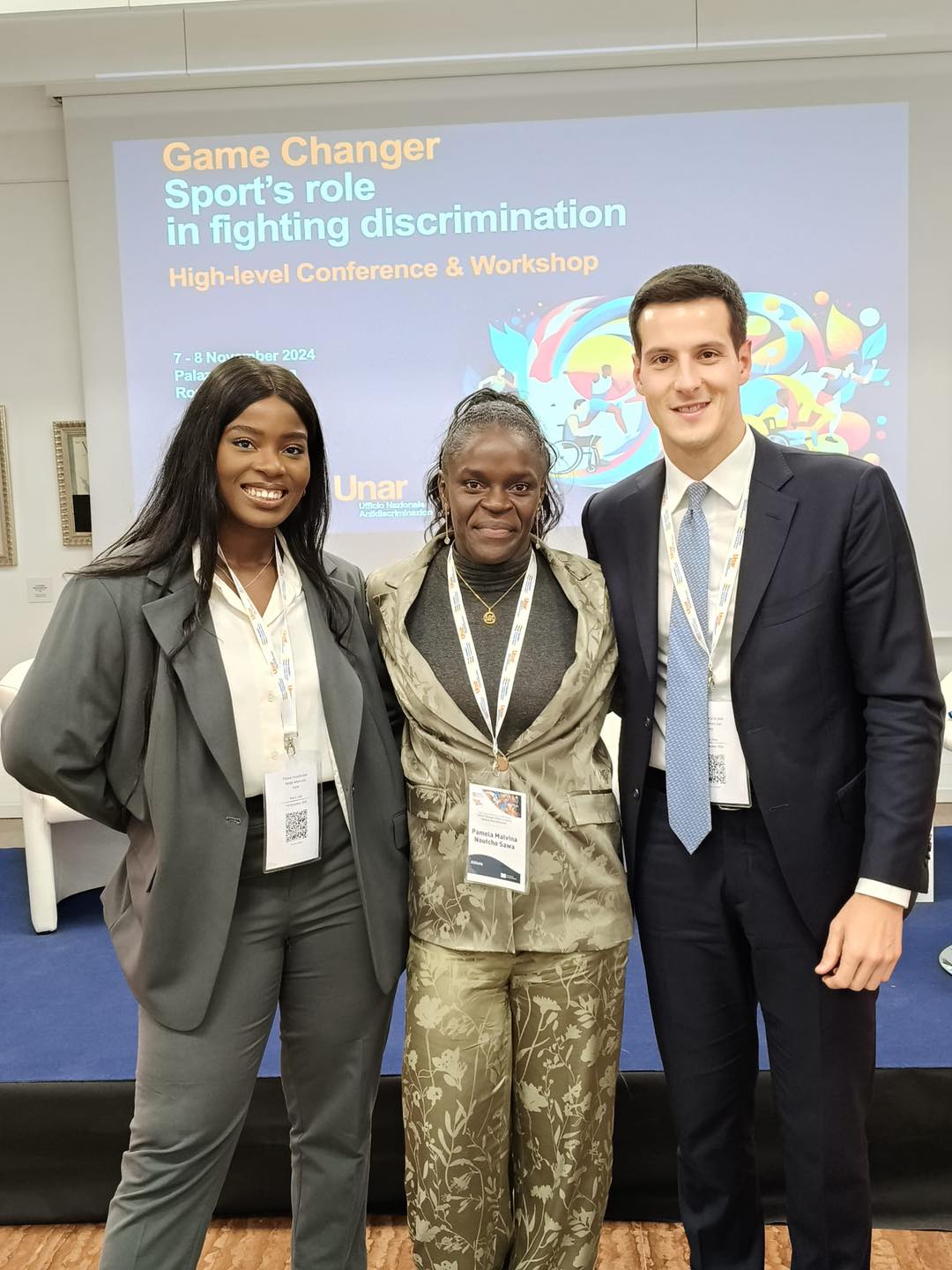 La Campionessa Europea Pamela Noutcho Testimonial dell'Evento Game Changer: Sport’s Role in Fighting discrimination