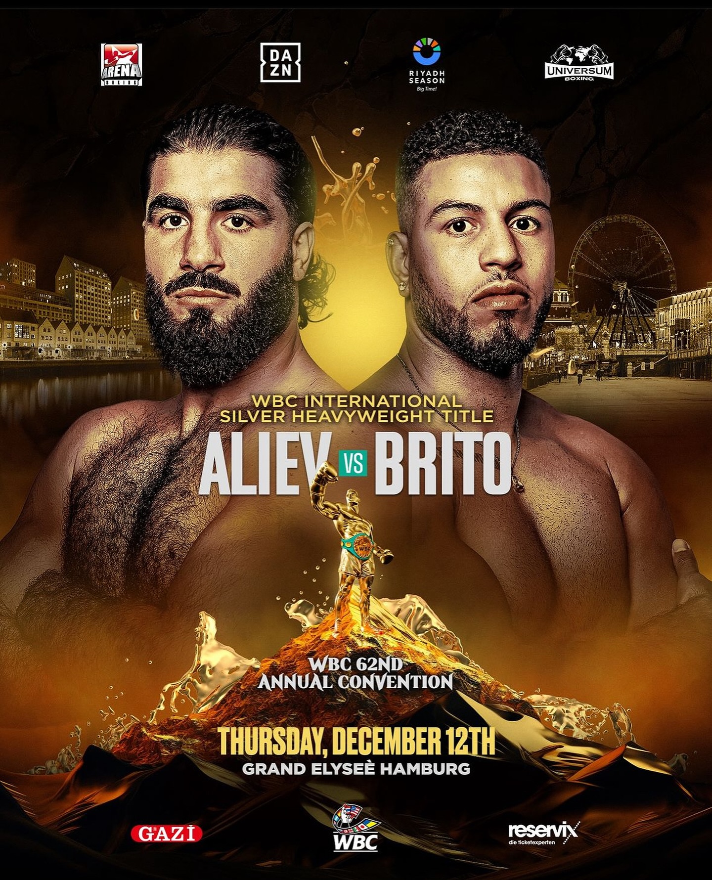 TITOLO WBC SILVER INT. PESI MASSIMI: IL 12 DICEMBRE AD AMBURGO IL NOSTRO BRITO SFIDERA' IL CAMPIONE ALIEV 