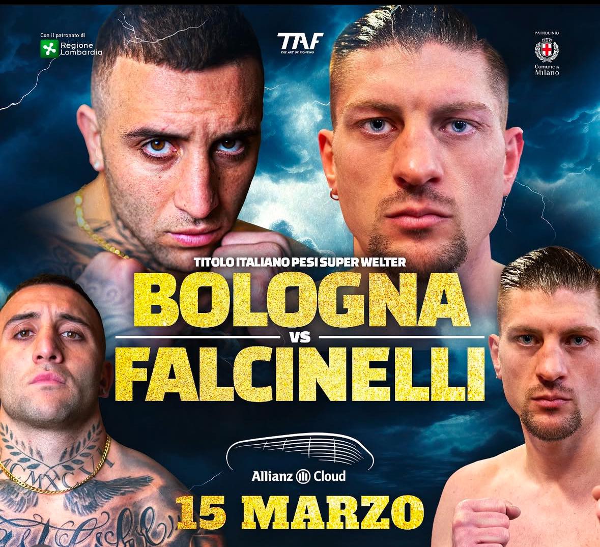 TITOLO ITALIANO SUPERWELTER: IL 15 MARZO NELLA TAF8 LA SFIDA PAOLO BOLOGNA VS DAMIANO FALCINELLI
