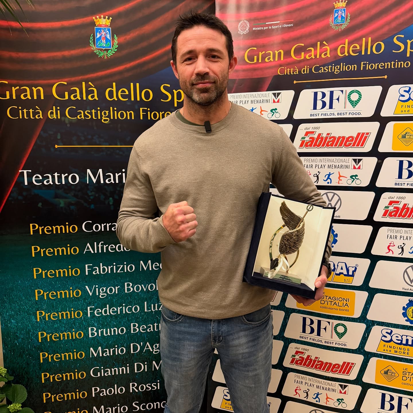 GRAN GALA' DELLO SPORT 2025 - PREMIO "MARIO D'AGATA" AL NOSTRO GIOVANNI DE CAROLIS 