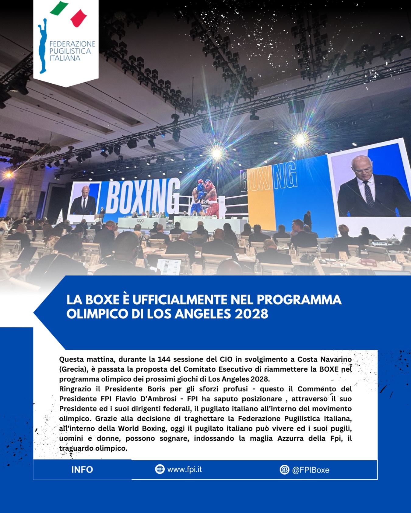 La Boxe ufficialmente nel programma olimpico di Los Angeles 2028