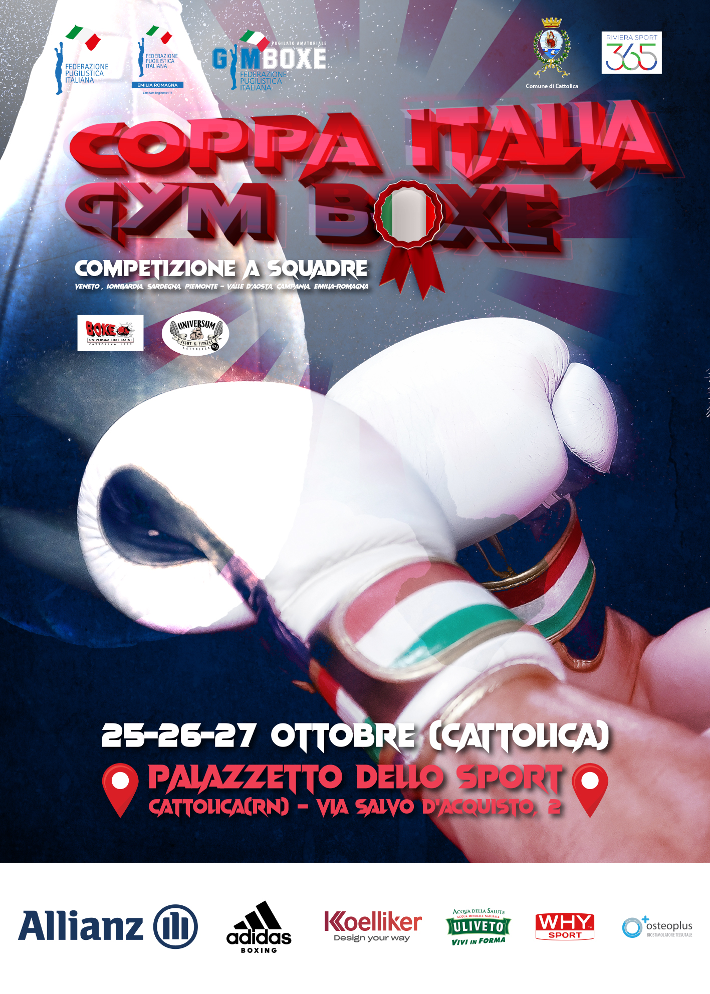 A CATTOLICA DAL 25 AL 27 OTTOBRE LA COPPA ITALIA DI GYM BOXE 2024 