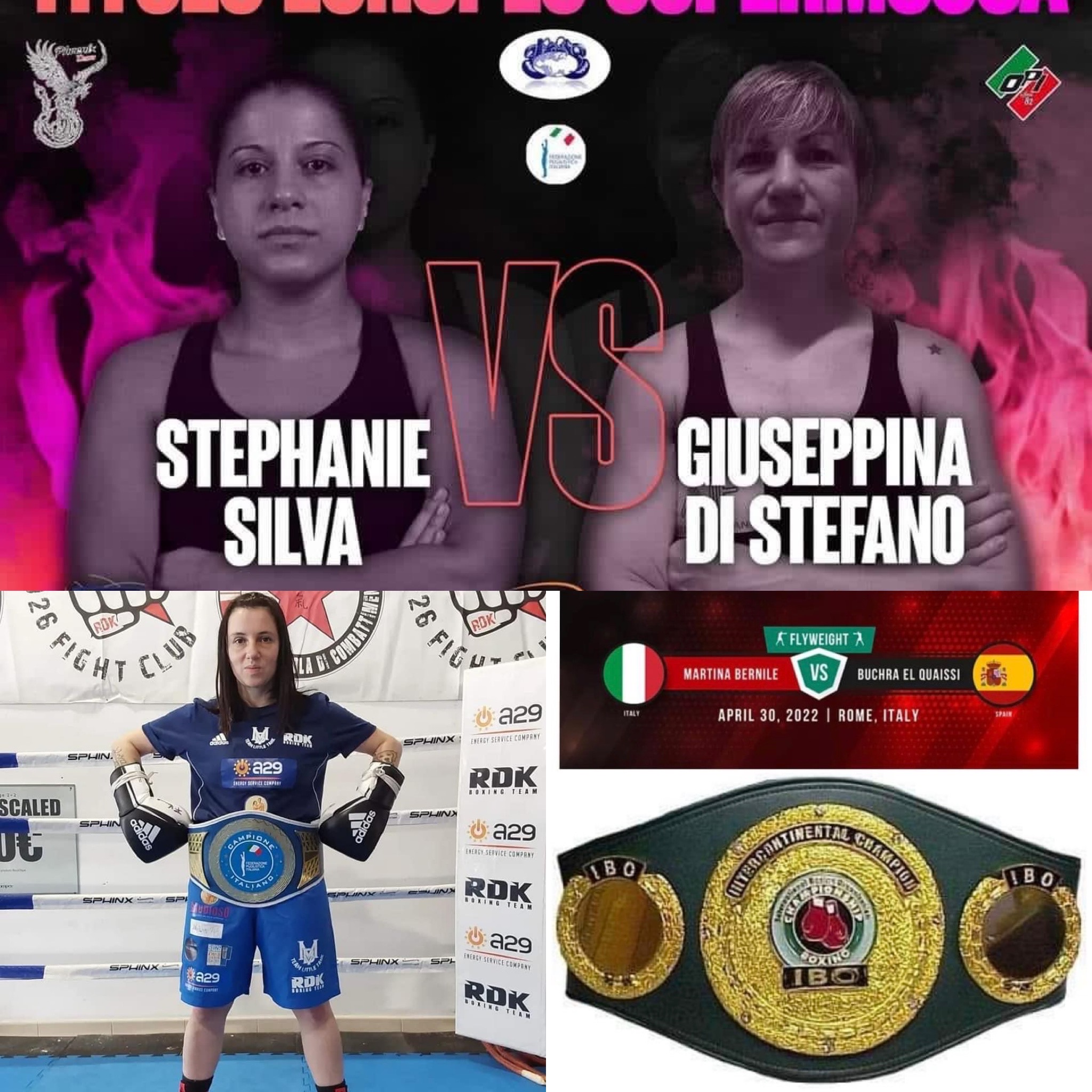 Il 30 Aprile Roma Capitale della Boxe Femminile: Silva vs Di Stefano per Euro SuperMosca, La Bernile per IBO Int. Mosca