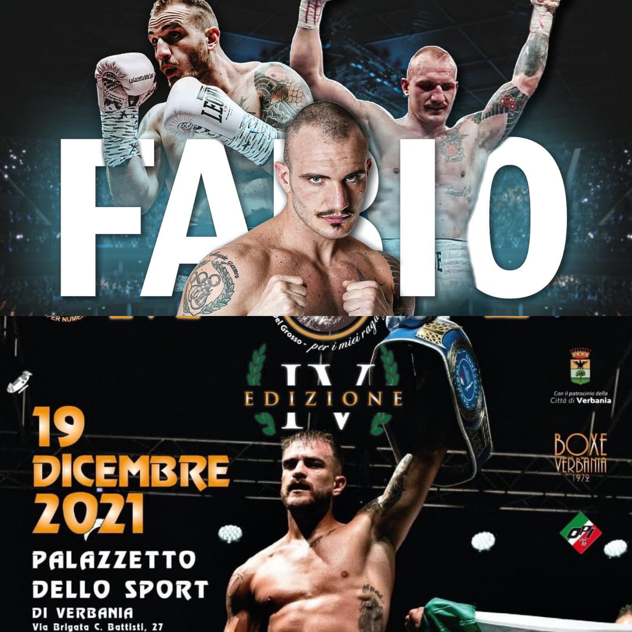 l'11 Dicembre a Milano il ritorno sul ring Fabio Turchi, il 19 a Verbania quello di Ivan Zucco