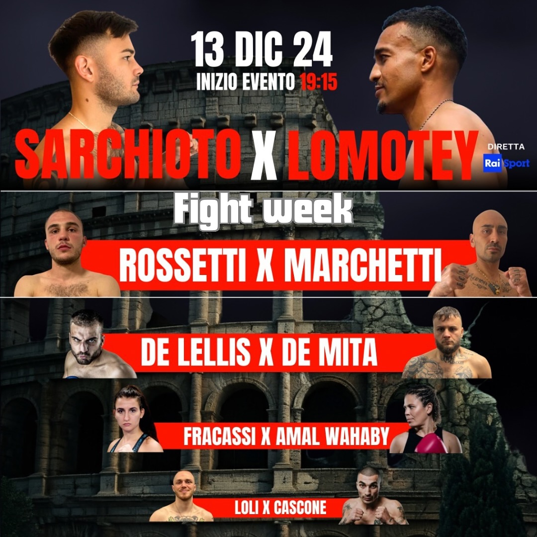 Il 13 Dicembre Grande serata di Boxe al Palazzetto dello Sport di Roma CON DIRETTA RAISPORT