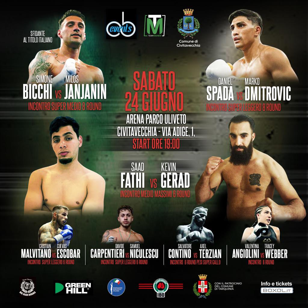 Il 24 giugno gran serata di Boxe Pro a Civitavecchia - DIRETTA STREAMING REPUBBLICA.IT & FPIOfficialChannel 