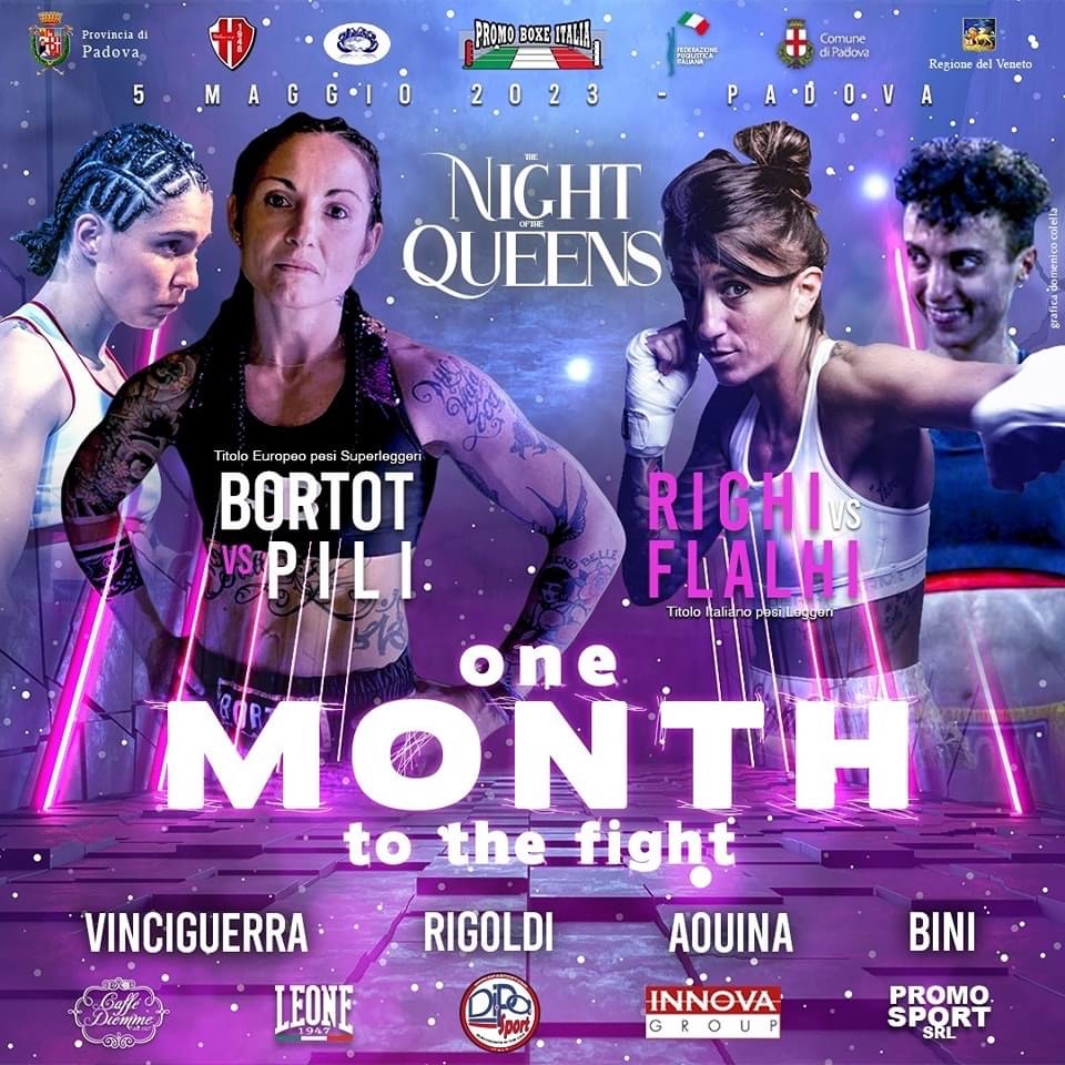 Night of the Queens: il prossimo 5 Maggio a Padova Boxe Femminile gran protagonista in una serata Promo Boxe Italia 