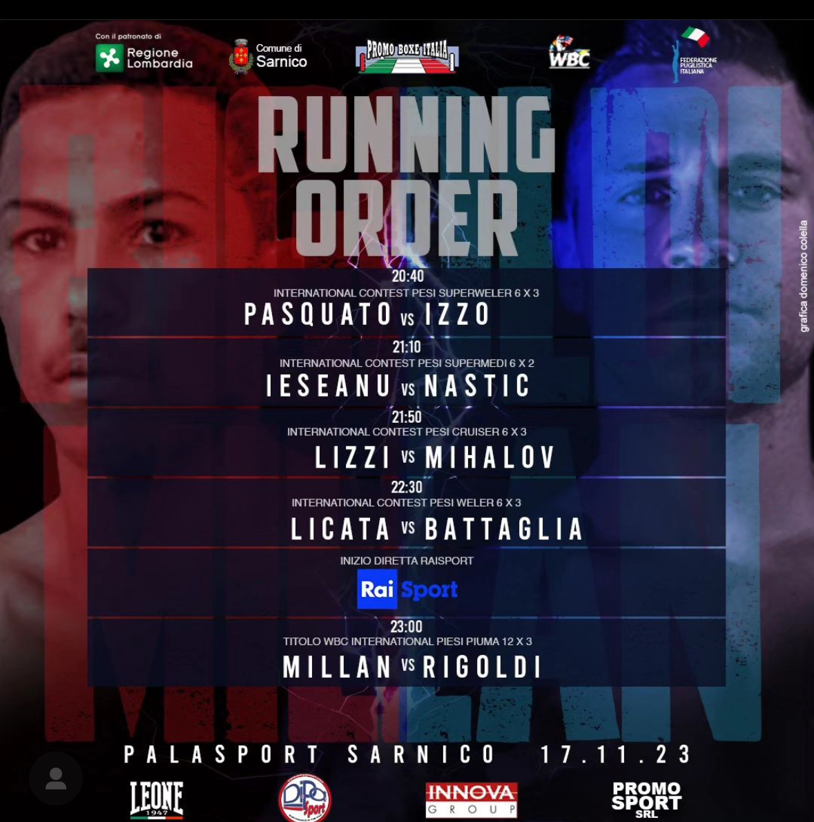 Due giorni alla grande Serata Promo Boxe Italia di Sarnico CON DIRETTA RAISPORT -  Sul Ring Rigoldi per il Titolo WBC Int. Pesi Piuma 