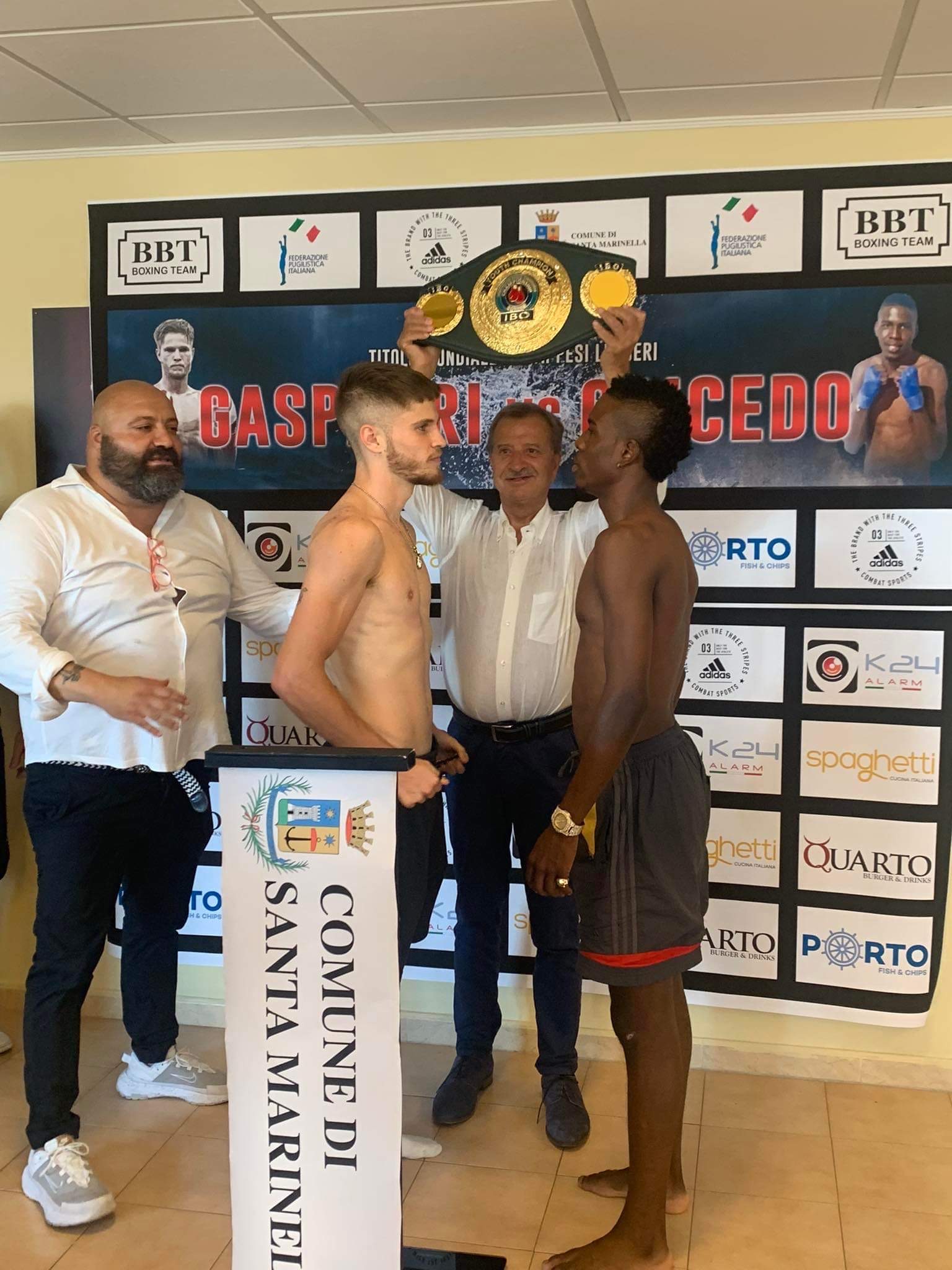 Tutto pronto a Santa Marinella per la grande serata BBT - Main event Gasparri vs Caceido per il Mondiale Youth IBO Leggeri 