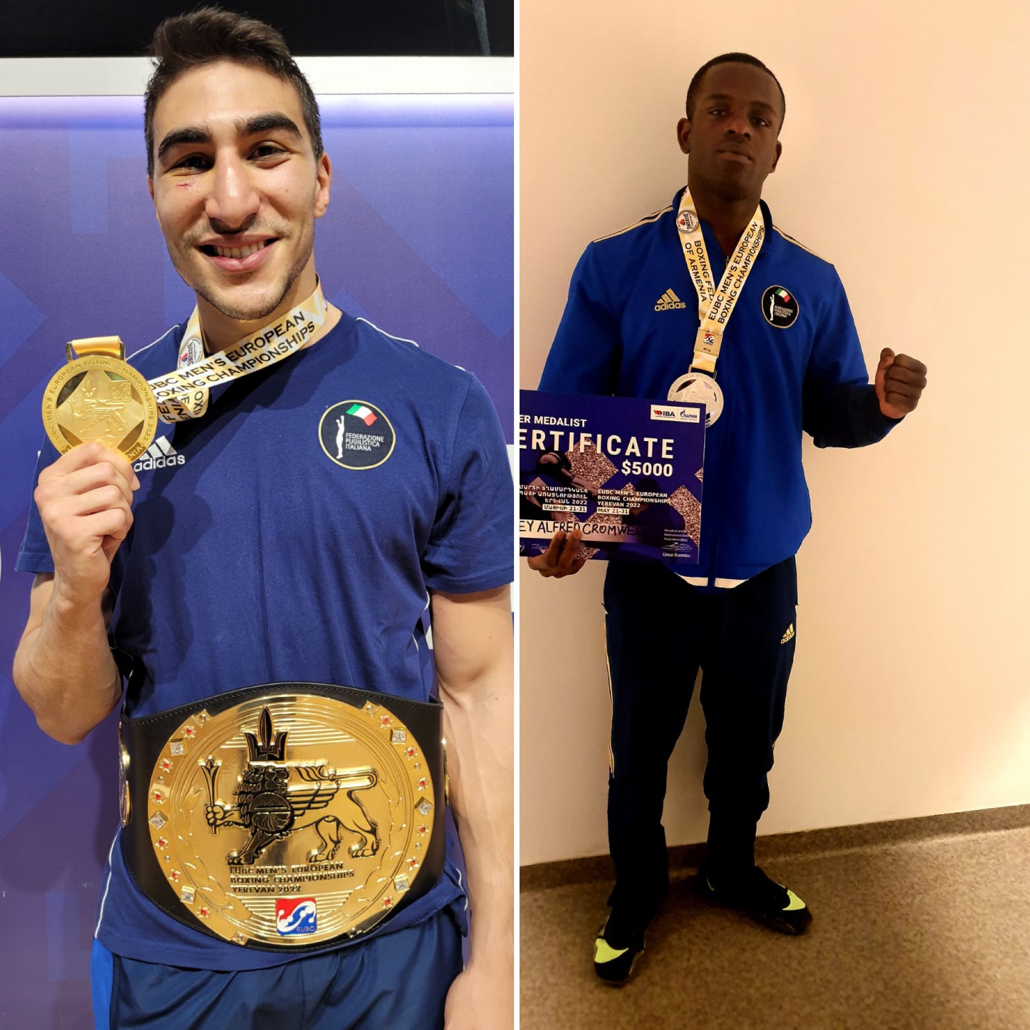 Euro22 Yerevan 21-30 Maggio: FINALISSIME: ABBES MOUHIIDINE ORO 92 KG, COMMEY ARGENTO 80 KG. L'ITALIA CHIUDE CON 7 MEDAGLIE 