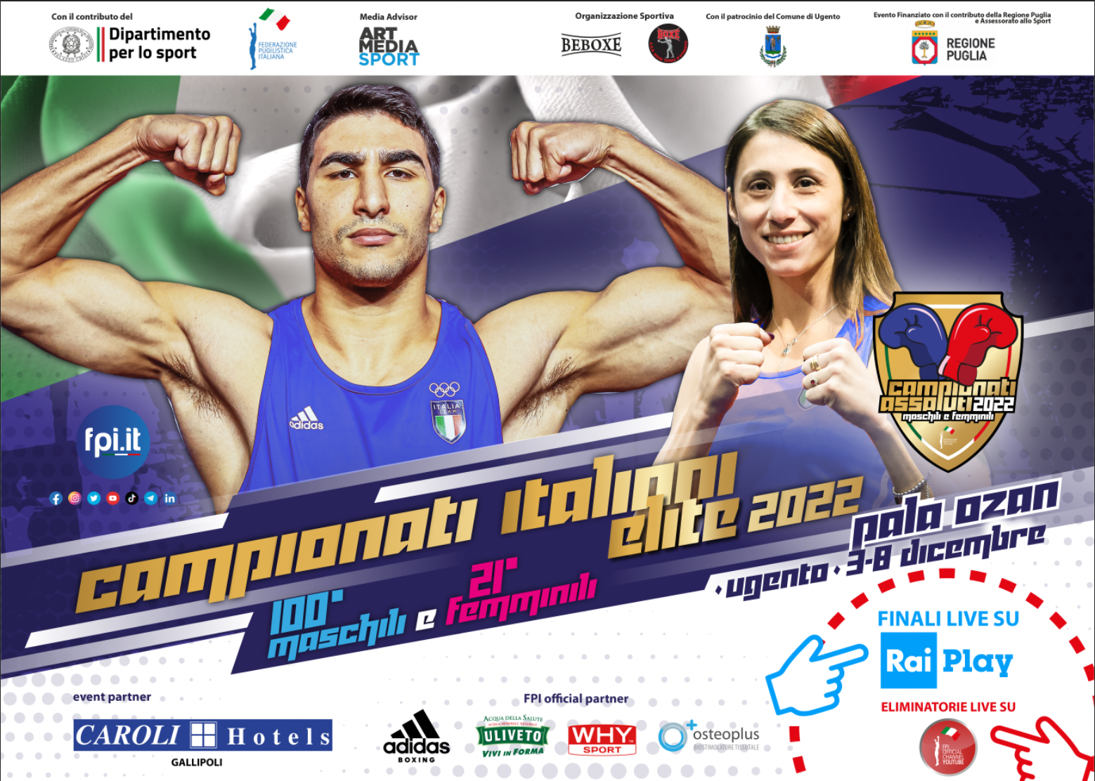 Assoluti M/F 2022 3-8 Dicembre Gallipoli - DOMANI IL VIA AL TORNEO - 8/12 FINALISSIME LIVE SU RAIPLAY