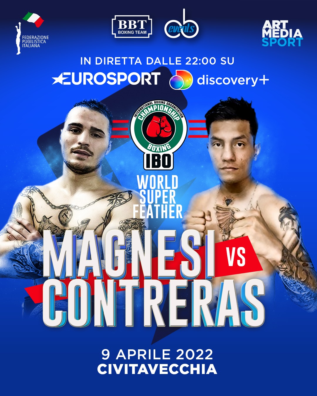 A CIVITAVECCHIA L’ATTESO MONDIALE IBO MAGNESI vs CONTRERAS IN DIRETTA SU DISCOVERY+ E SU EUROSPORT 2