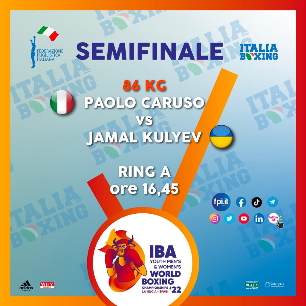 Mondiale Youth M/F ALICANTE 2022 - DAY 9 - H 16.45 SEMIFINALI 86 KG CARUSO VS KULYEV UKR